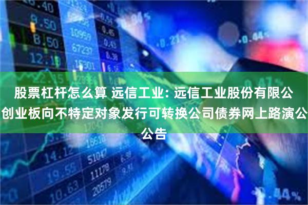 股票杠杆怎么算 远信工业: 远信工业股份有限公司创业板向不特定对象发行可转换公司债券网上路演公告