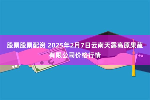 股票股票配资 2025年2月7日云南天露高原果蔬有限公司价格行情